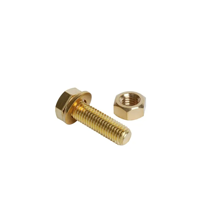 פליז בורג משושה חיצוני בורג אום מכונת כביסה שטוחה